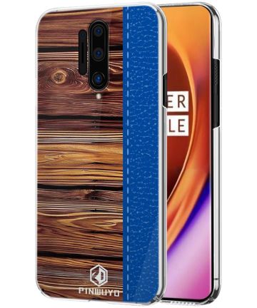 OnePlus 8 Pro Back Cover Hout Textuur Blauw Hoesjes