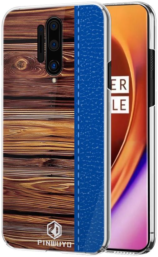 OnePlus 8 Pro Back Cover Hout Textuur Blauw afbeelding 1