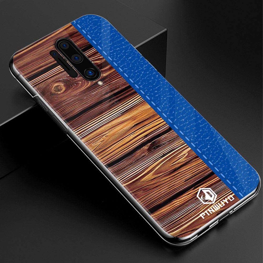 OnePlus 8 Pro Back Cover Hout Textuur Blauw afbeelding 3