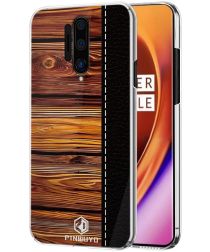 OnePlus 8 Pro Back Cover Hout Textuur Zwart