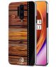 OnePlus 8 Pro Back Cover Hout Textuur Zwart