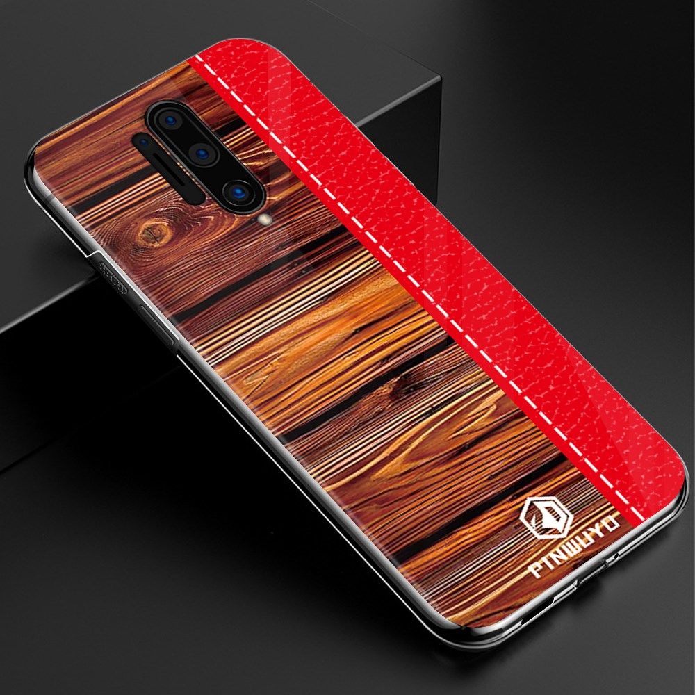 OnePlus 8 Pro Back Cover Hout Textuur Rood afbeelding 2