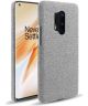 OnePlus 8 Pro Stof Hard Back Cover Licht Grijs
