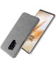 OnePlus 8 Pro Stof Hard Back Cover Licht Grijs