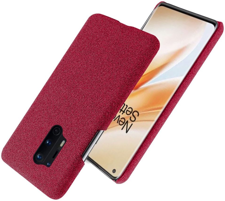 OnePlus 8 Pro Stof Hard Back Cover Rood afbeelding 2