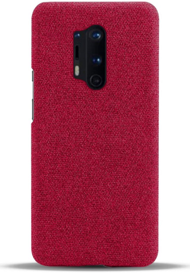 OnePlus 8 Pro Stof Hard Back Cover Rood afbeelding 3