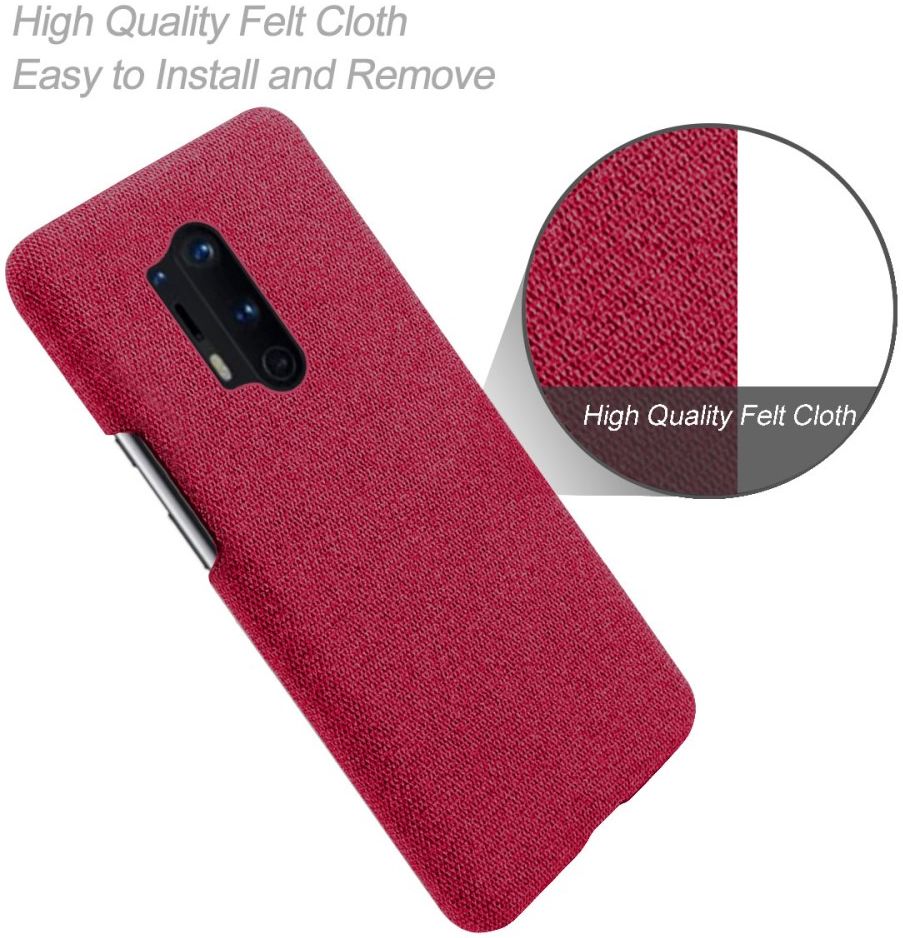 OnePlus 8 Pro Stof Hard Back Cover Rood afbeelding 4