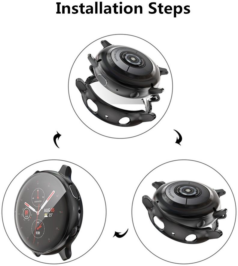 Samsung Galaxy Watch Active 2 40MM Hoesje - Flexibel TPU - Zwart afbeelding 5