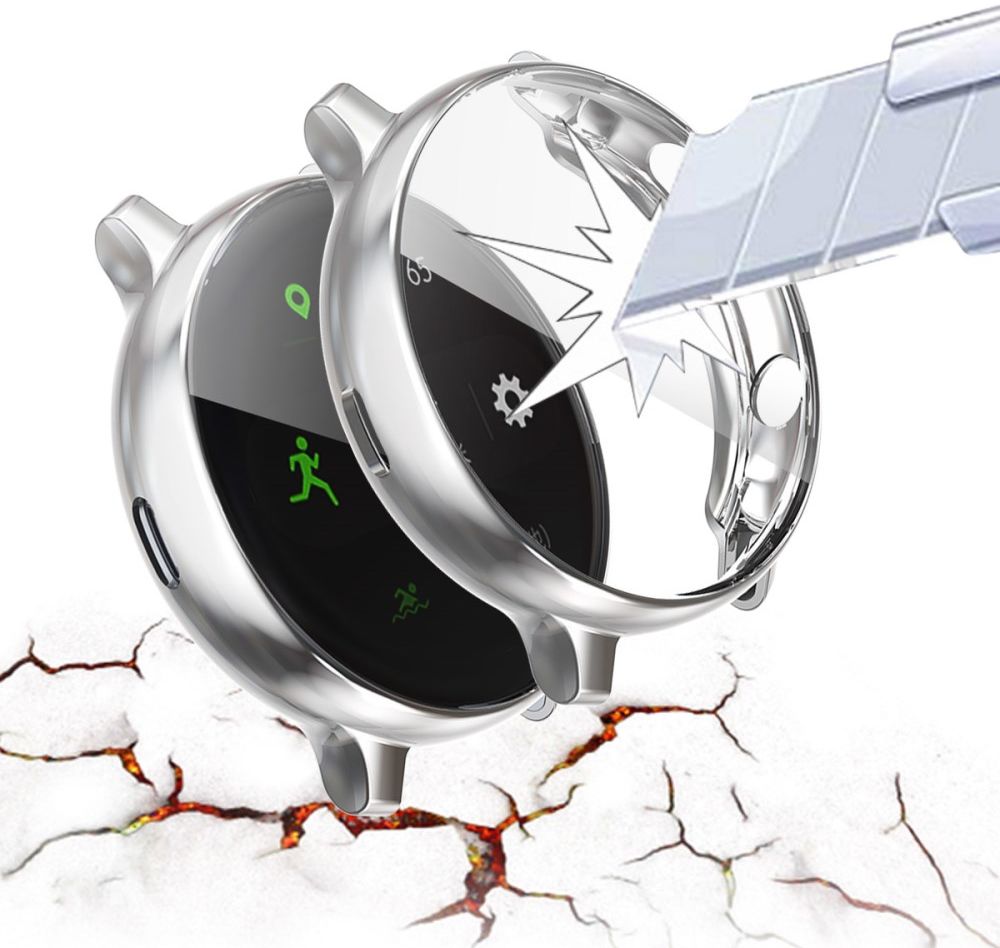 Samsung Galaxy Watch Active 2 40MM Hoesje Flexibel TPU Zilver afbeelding 3