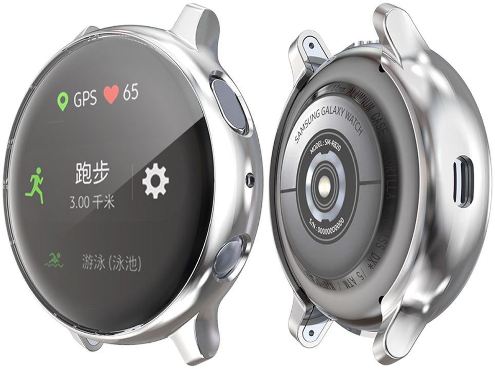 Samsung Galaxy Watch Active 2 40MM Hoesje Flexibel TPU Zilver afbeelding 4