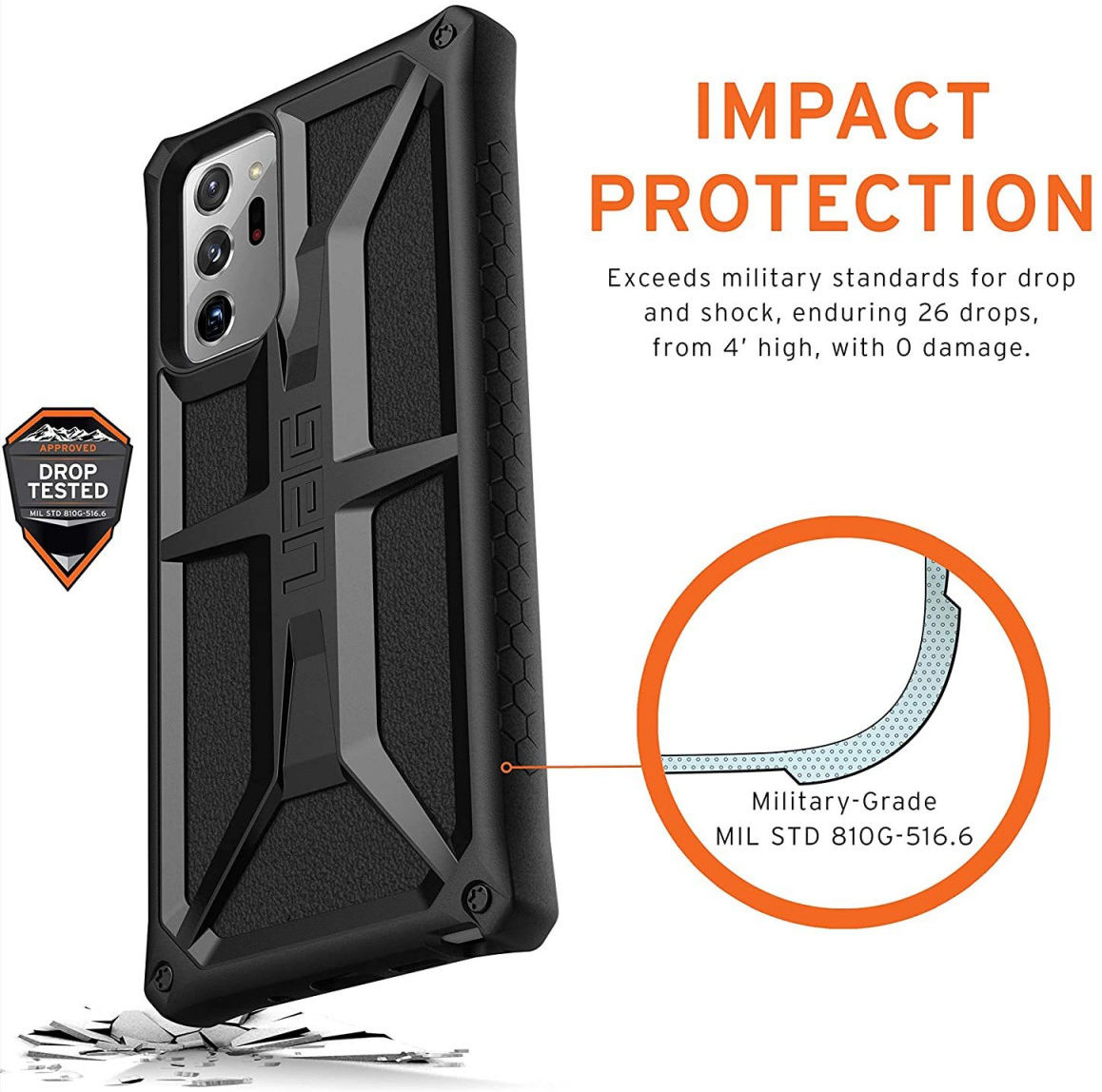 Urban Armor Gear Monarch Samsung Galaxy Note 20 Hoesje Black afbeelding 8