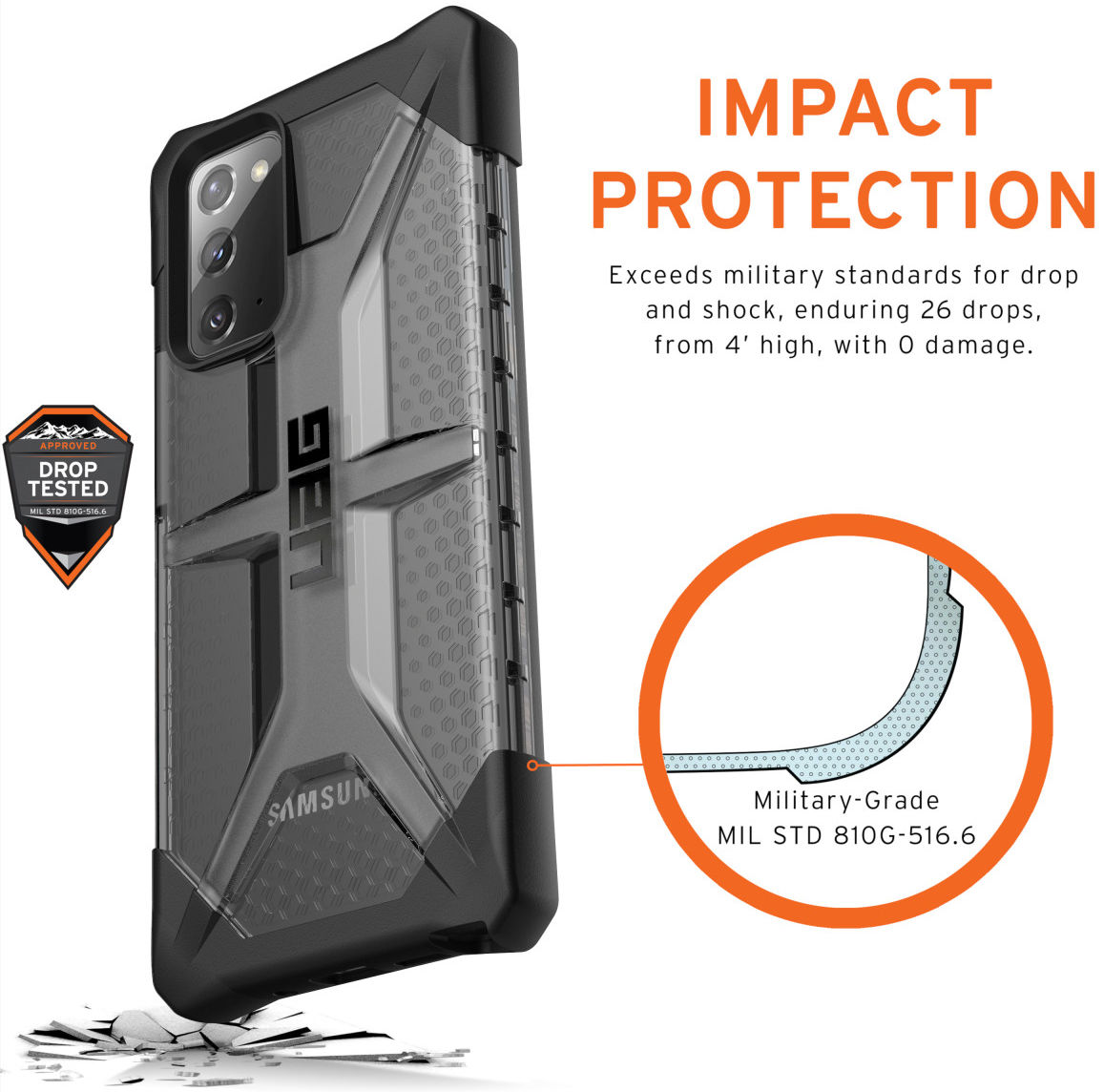 Urban Armor Gear Plasma Hoesje Samsung Galaxy Note 20 Ice afbeelding 7