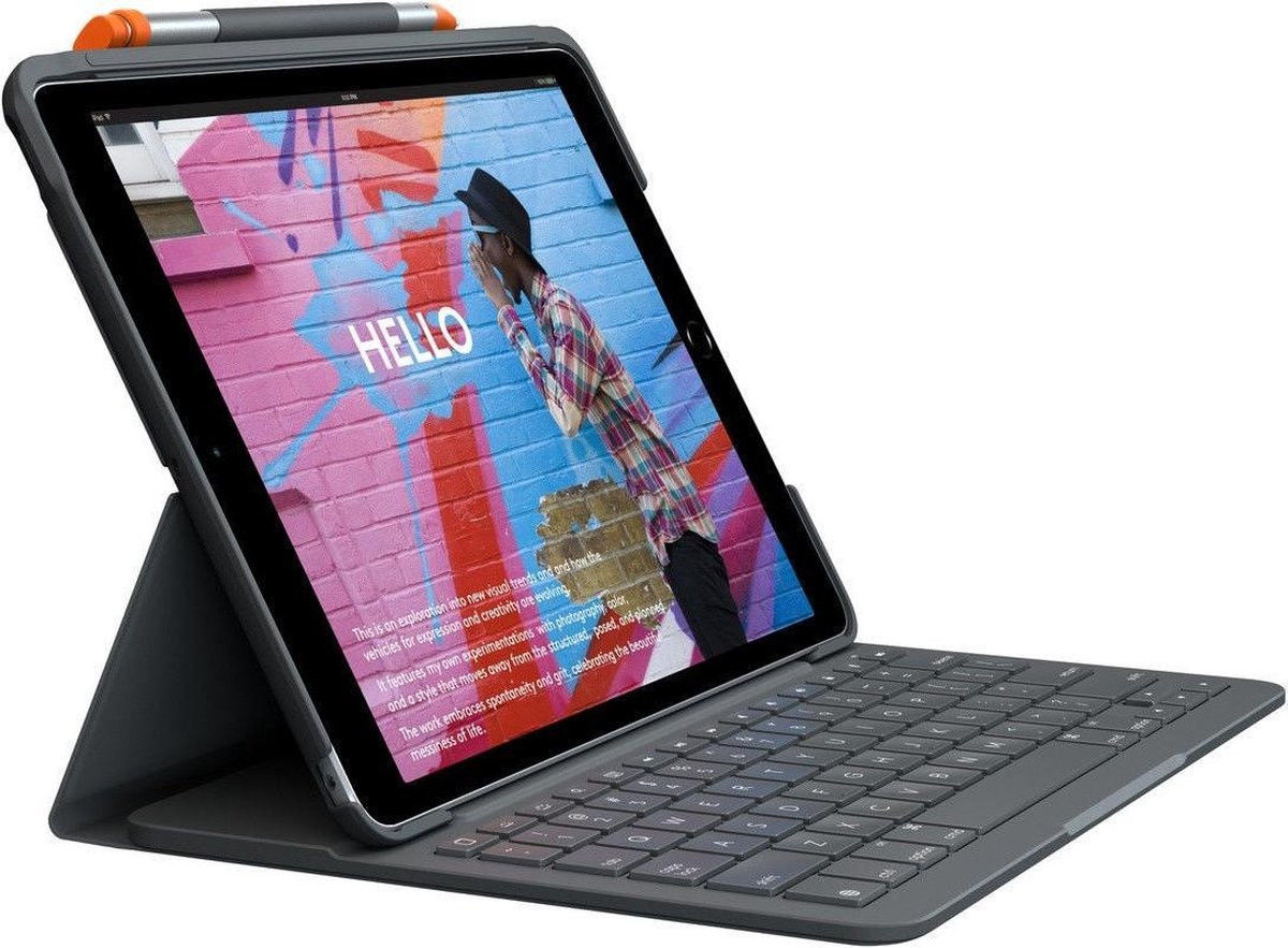 Logitech Slim Folio Apple iPad 10.2 Hoes met QWERTY Toetsenbord Zwart afbeelding 1