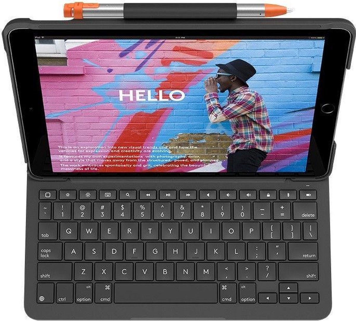 Logitech Slim Folio Apple iPad 10.2 Hoes met QWERTY Toetsenbord Zwart afbeelding 2