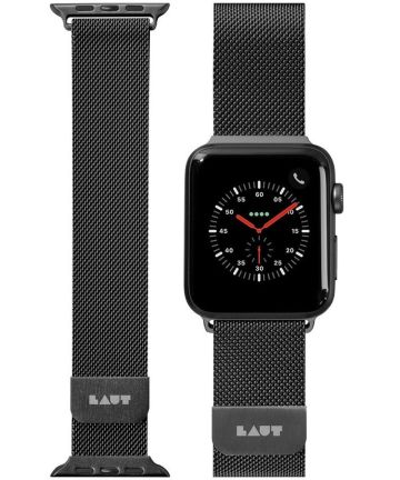 LAUT Steel Loop Apple Watch 45MM 44MM 42MM Bandje Roestvrij Staal Zwart GSMpunt