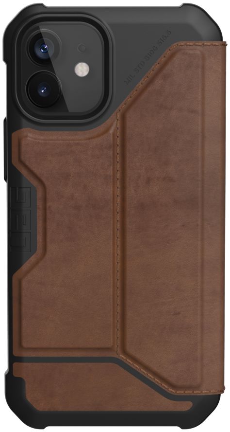 Urban Armor Gear Metropolis iPhone 12 Mini Hoesje Echt Leer Bruin afbeelding 1