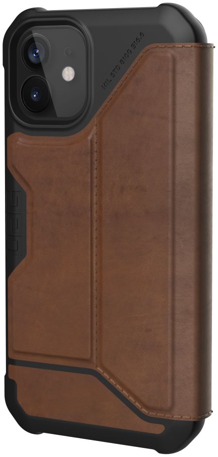 Urban Armor Gear Metropolis iPhone 12 Mini Hoesje Echt Leer Bruin afbeelding 8