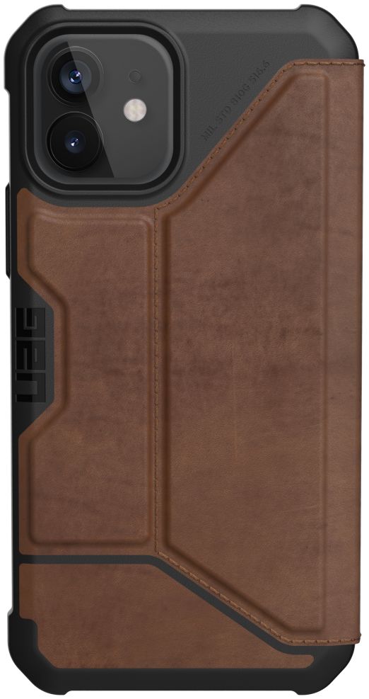 Urban Armor Gear Metropolis iPhone 12 / 12 Pro Hoesje Echt Leer Bruin afbeelding 1