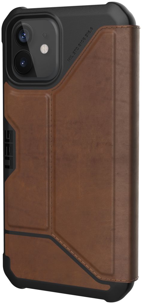 Urban Armor Gear Metropolis iPhone 12 / 12 Pro Hoesje Echt Leer Bruin afbeelding 8