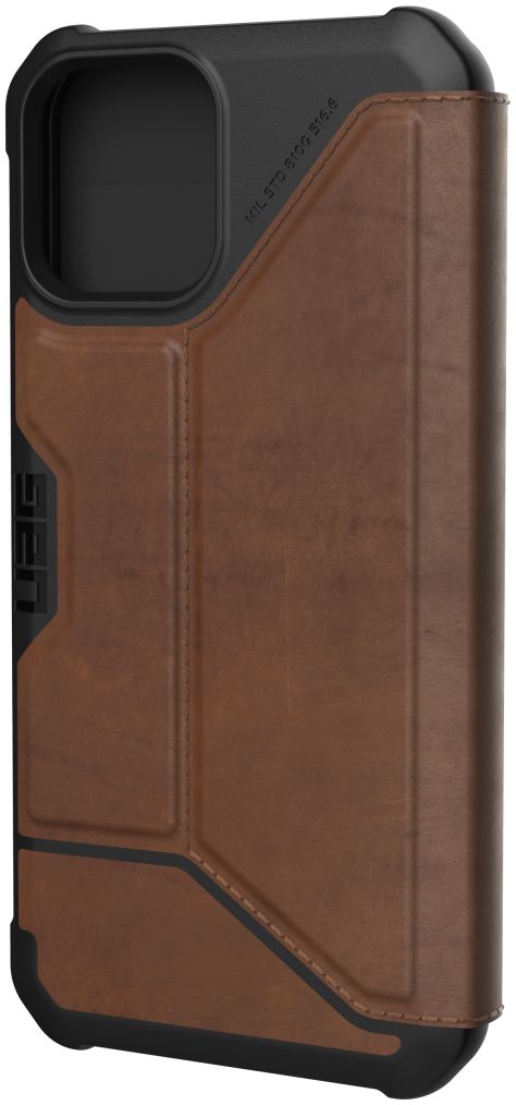 Urban Armor Gear Metropolis iPhone 12 / 12 Pro Hoesje Echt Leer Bruin afbeelding 10