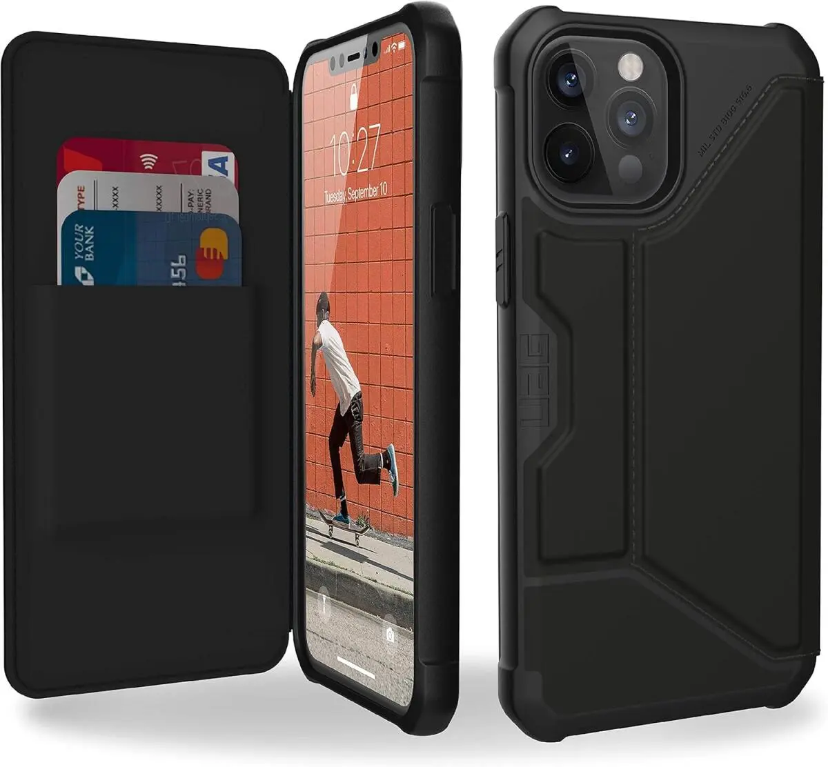Urban Armor Gear Metropolis iPhone 12 Pro Max Hoesje PU Leer Zwart afbeelding 9