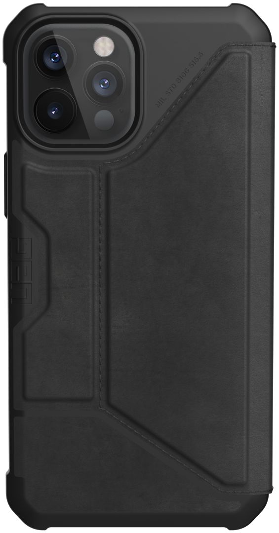 Urban Armor Gear Metropolis iPhone 12 Pro Max Hoesje Echt Leer Zwart afbeelding 2