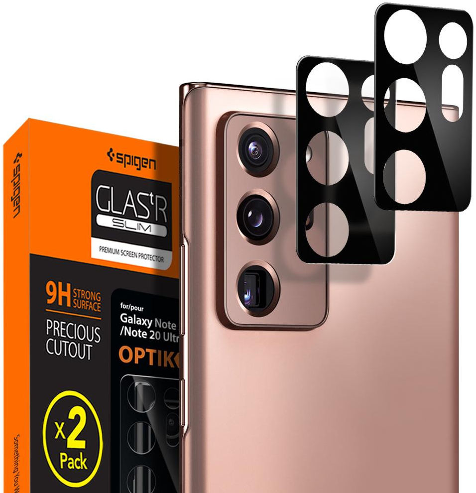Spigen Galaxy Note 20 Camera Lens Tempered Glass 2-Pack Zwart afbeelding 1