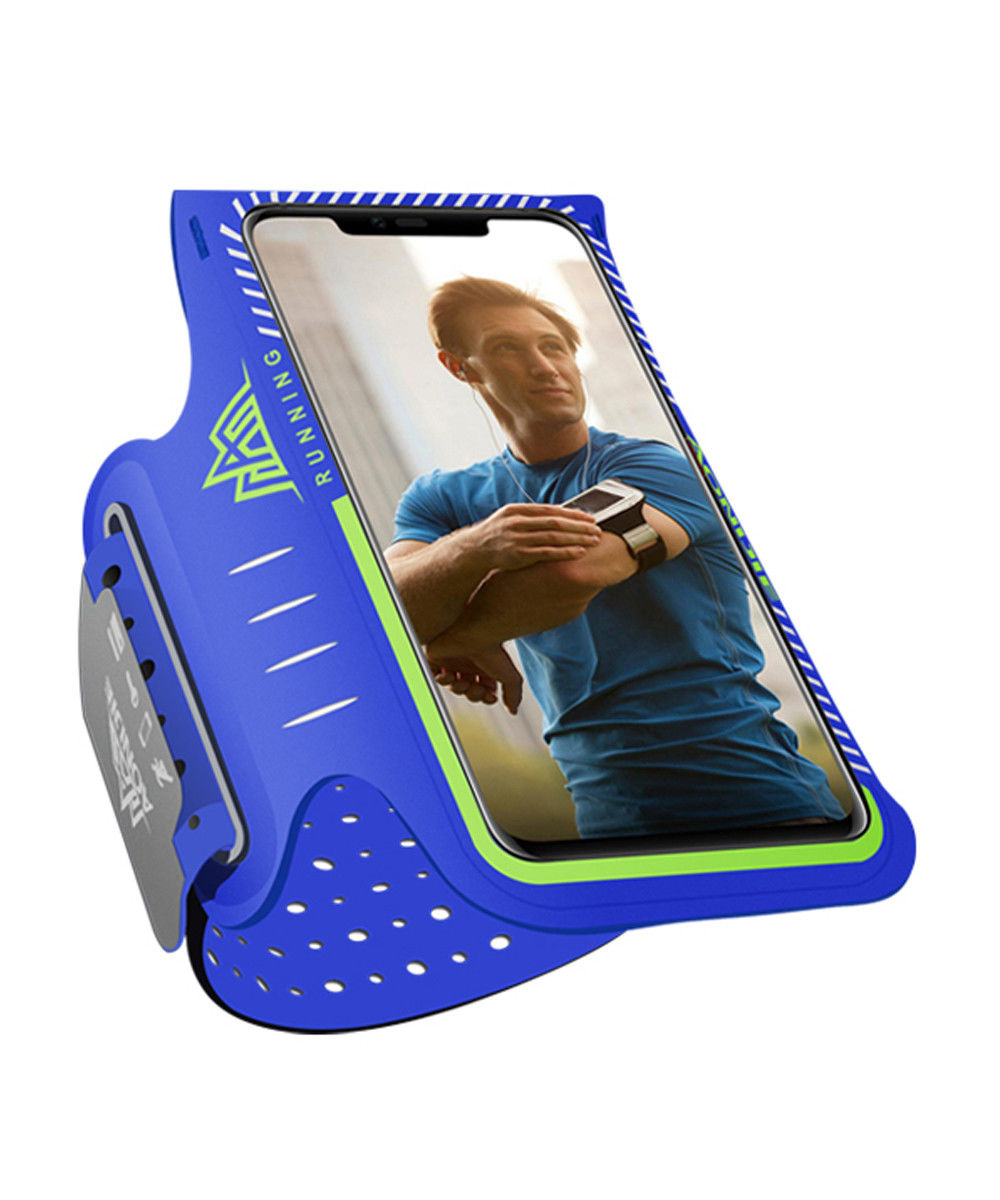Aonijie Hardloop Armband en Sporthoesje voor Telefoons Middel Blauw afbeelding 1