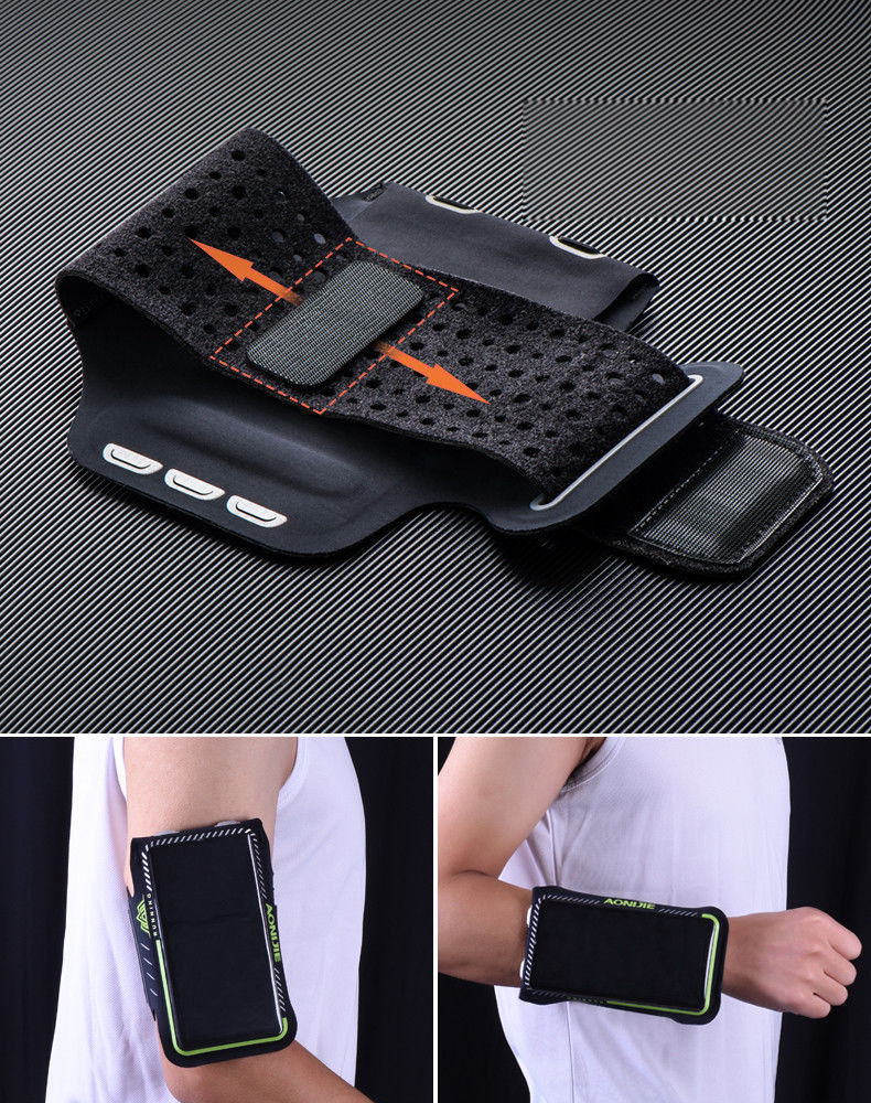 Aonijie Hardloop Armband en Sporthoesje voor Telefoons Middel Blauw afbeelding 4