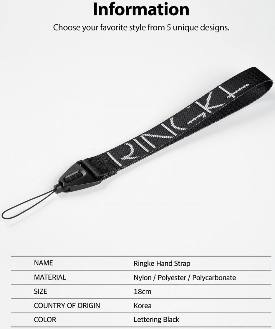 Ringke Hand Polsband Letters Zwart afbeelding 10