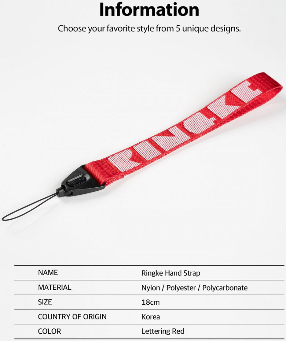 Ringke Hand Polsband Letters Rood afbeelding 10