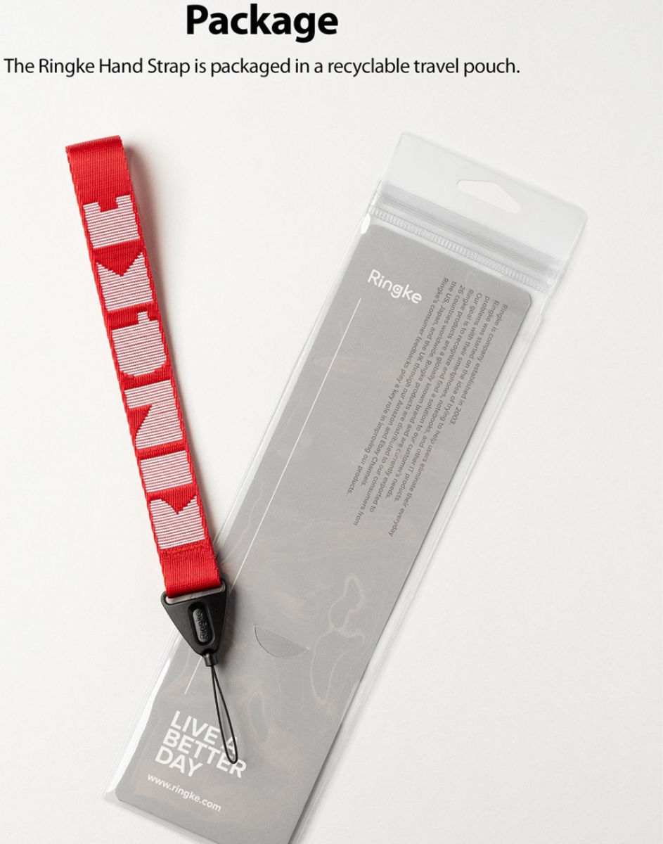 Ringke Hand Polsband Letters Rood afbeelding 11