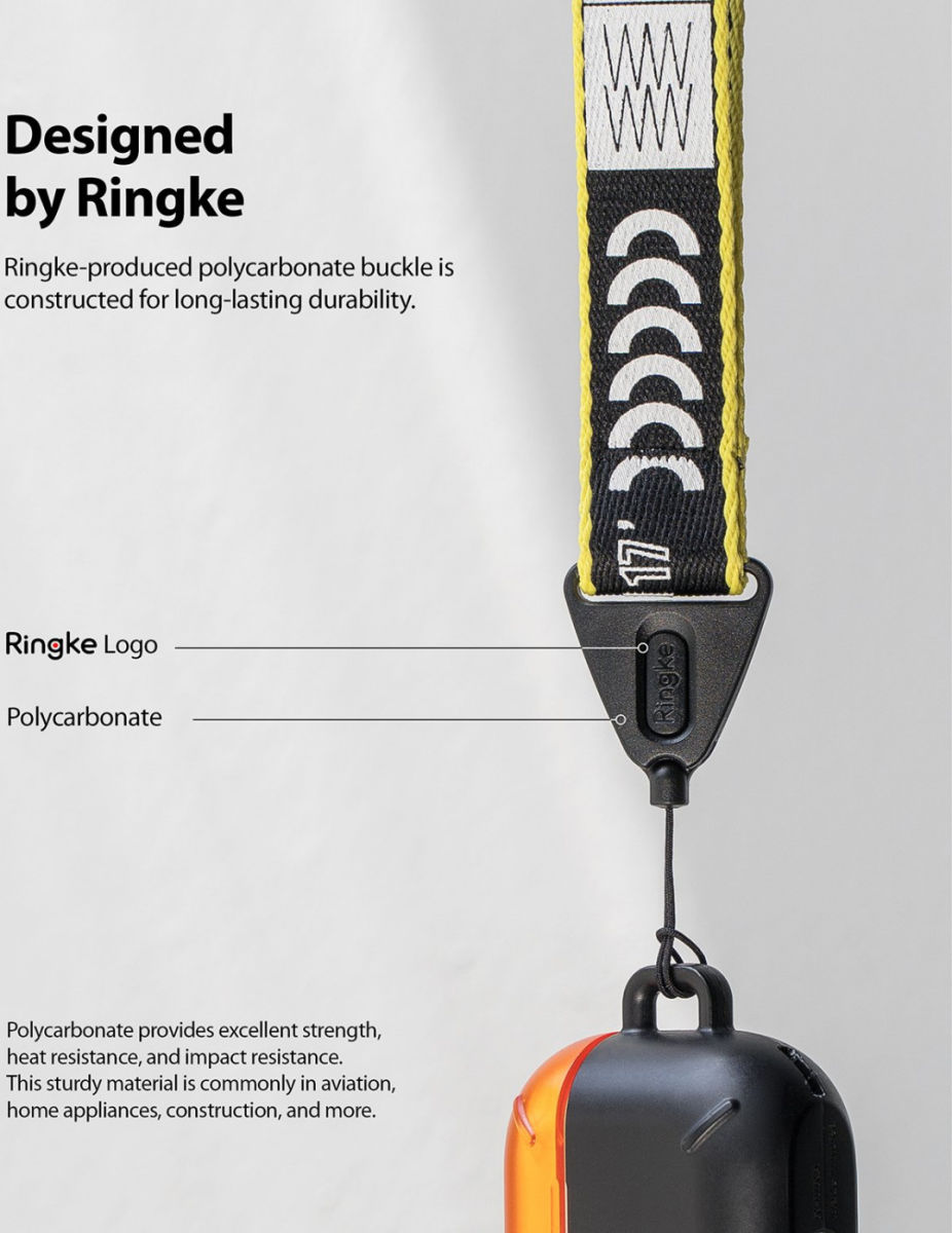 Ringke Hand Polsband Letters Geel/Zwart afbeelding 7