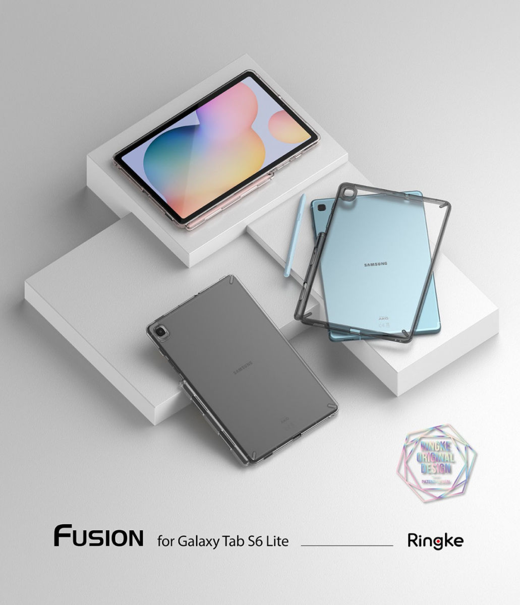 Ringke Fusion Samsung Tab S6 Lite Hoesje Back Cover Transparant Zwart afbeelding 2