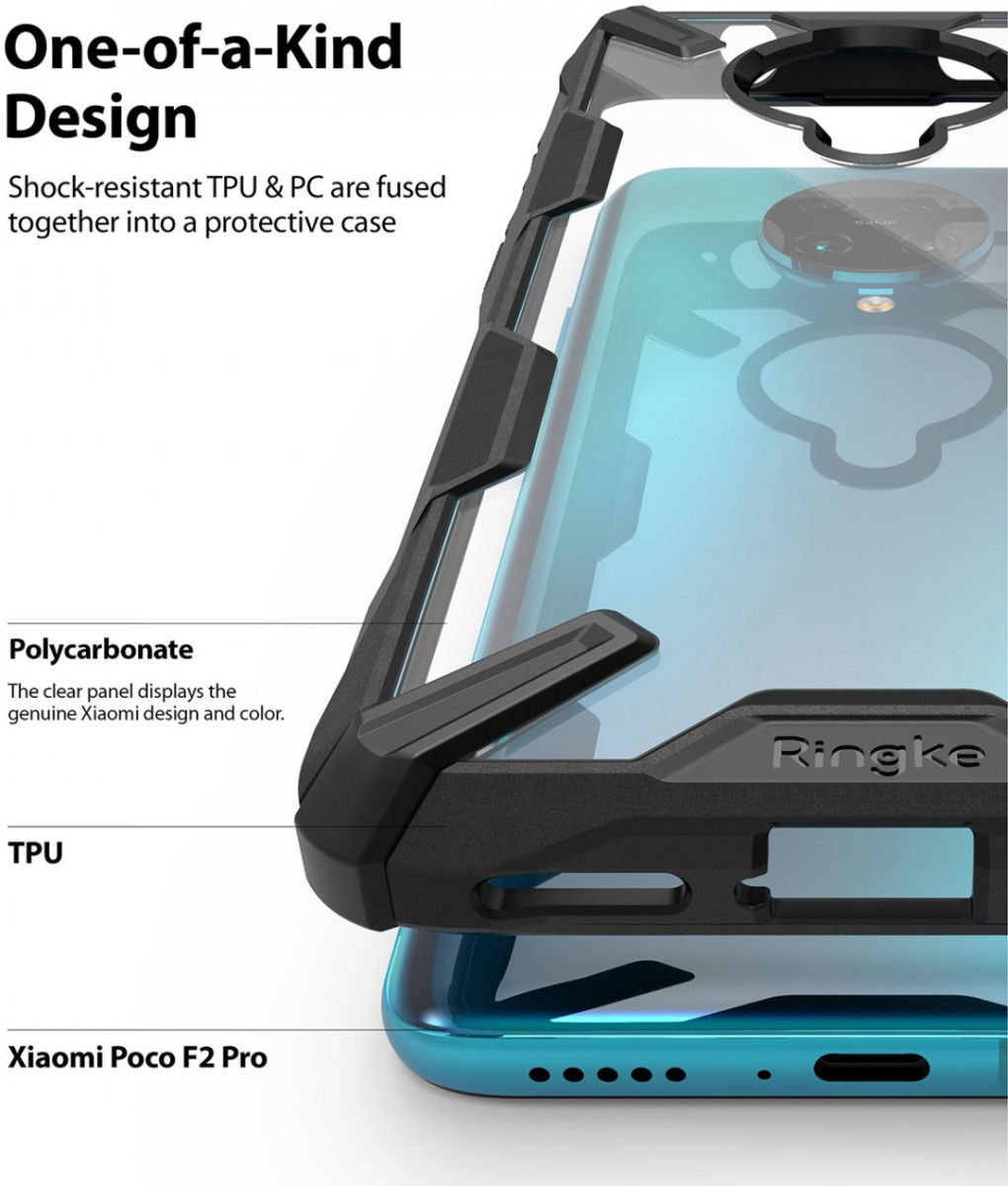 Ringke Fusion X Xiaomi Poco F2 Pro Hoesje Zwart afbeelding 2