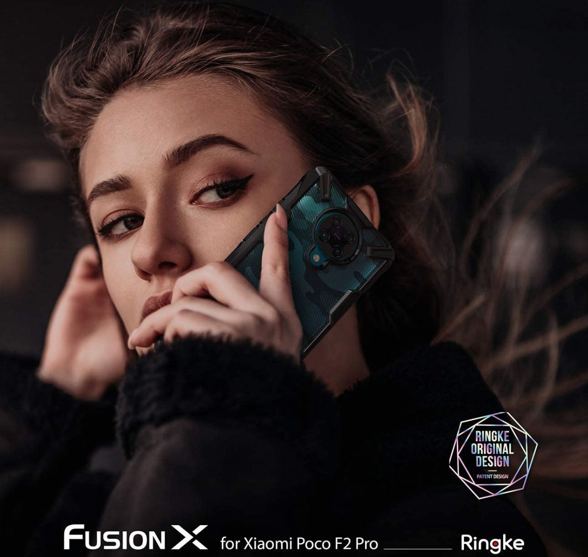 Ringke Fusion X Xiaomi Poco F2 Pro Hoesje Camo Zwart afbeelding 7