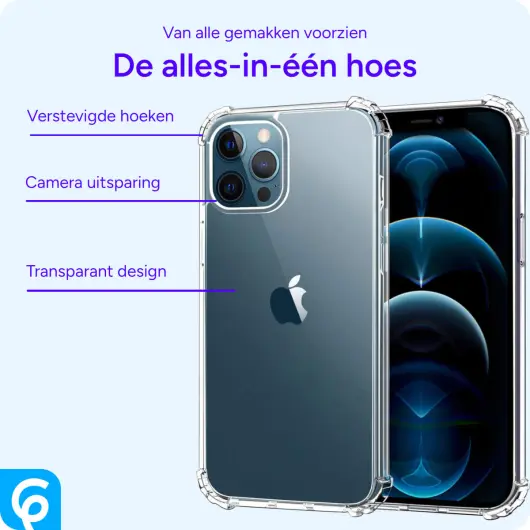 Apple iPhone 12 Hoesje Schokbestendig en Dun TPU Transparant afbeelding 4