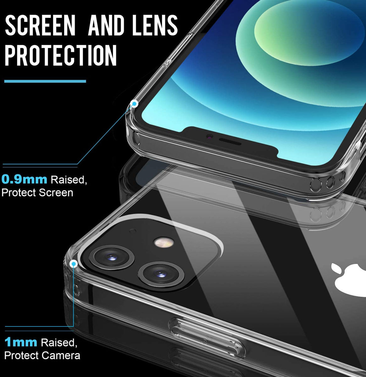 Apple iPhone 12 Mini Hoesje Armor Back Cover Transparant afbeelding 2