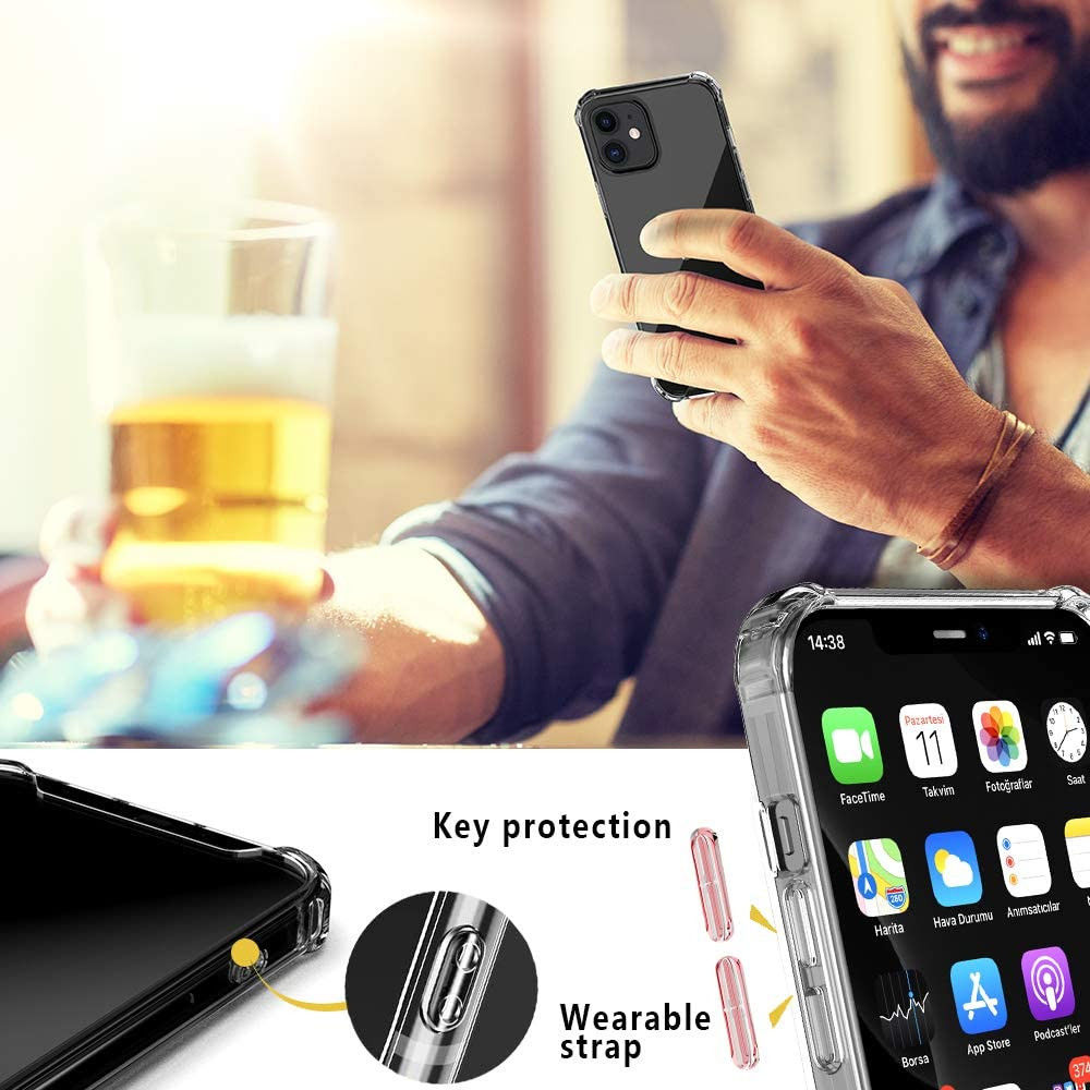 Apple iPhone 12 Mini Rugged Transparante TPU Back Cover Hoesje afbeelding 8