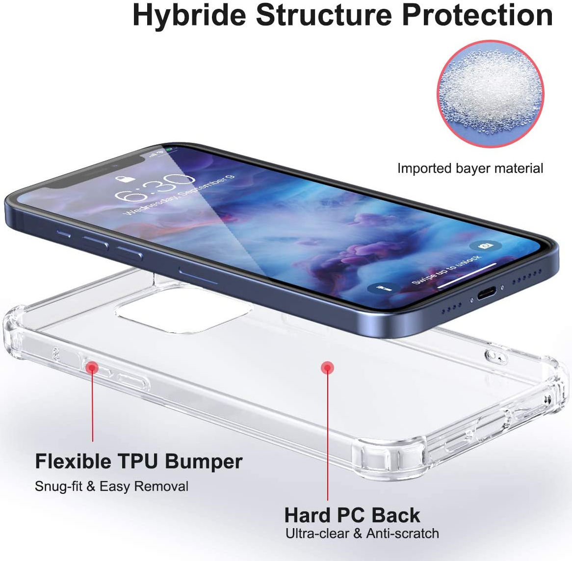 Apple iPhone 12 / 12 Pro Rugged Transparante TPU Back Cover Hoesje afbeelding 3