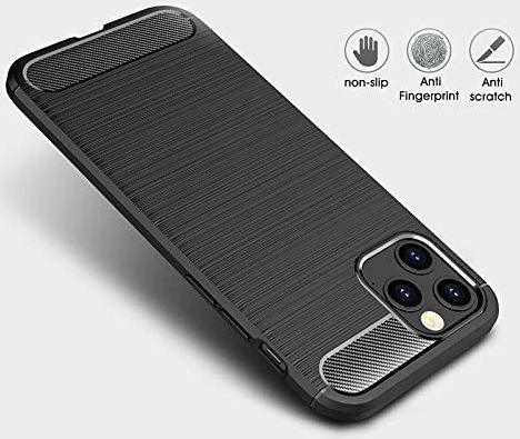 Apple iPhone 12 Hoesje Geborsteld TPU Flexibel Zwart afbeelding 4