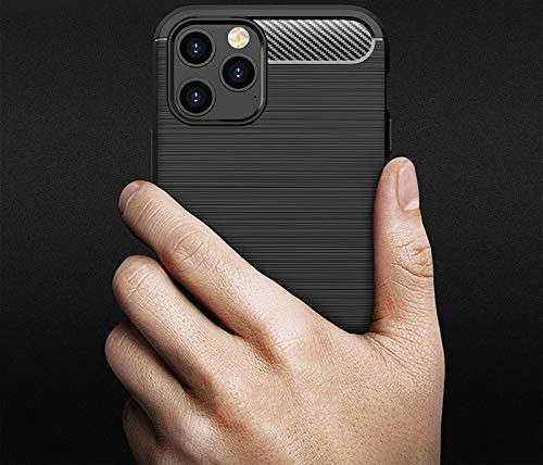 Apple iPhone 12 Hoesje Geborsteld TPU Flexibel Zwart afbeelding 5