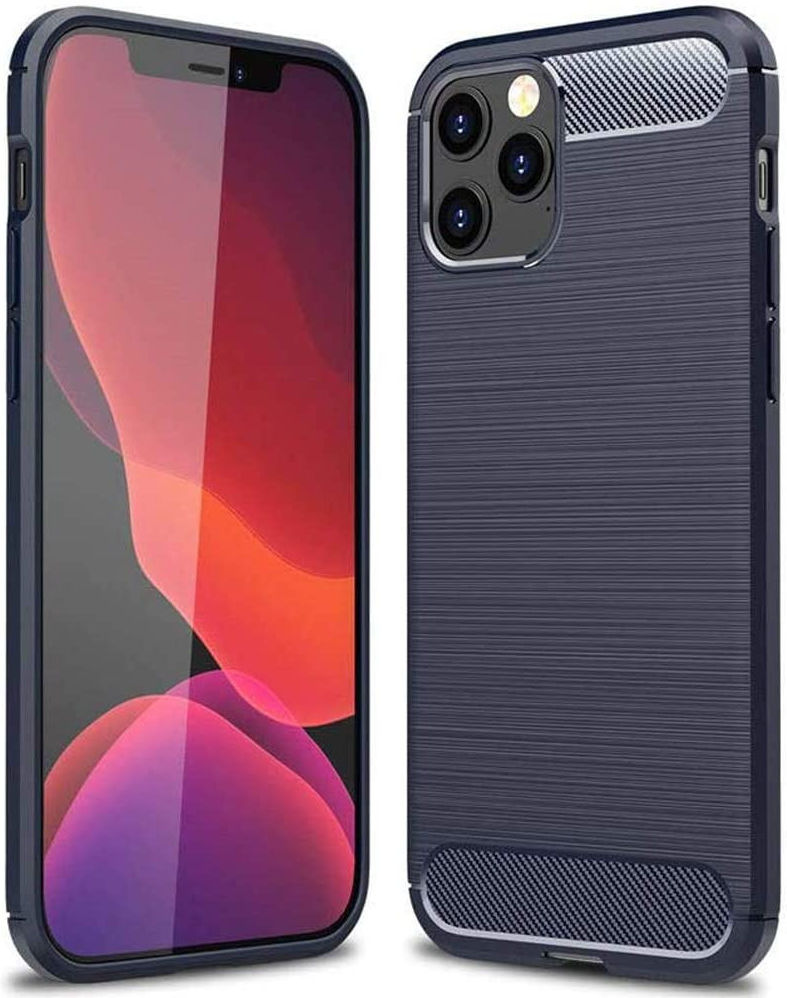 Apple iPhone 12 Hoesje Geborsteld TPU Flexibel Blauw afbeelding 1
