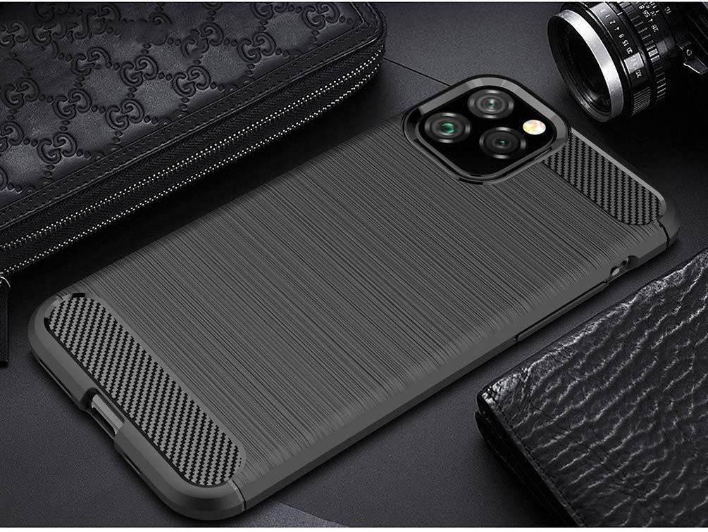 Apple iPhone 12 Pro Max Hoesje Geborsteld TPU Flexibel Zwart afbeelding 5