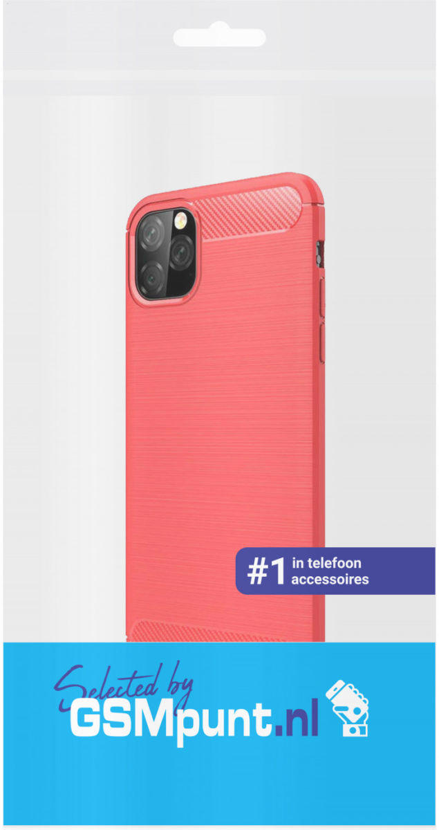 Apple iPhone 12 Pro Max Hoesje Geborsteld TPU Flexibel Rood afbeelding 2