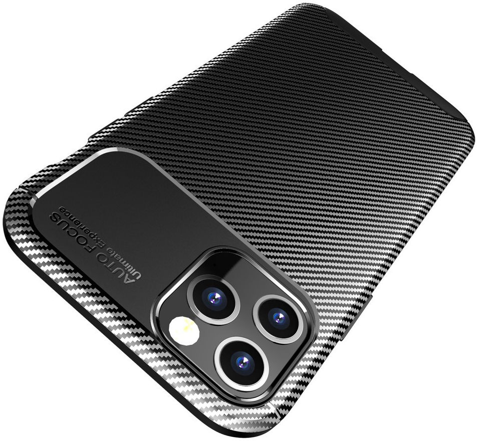 Apple iPhone 12 Pro Max Hoesje Siliconen Carbon Back Cover Zwart afbeelding 10