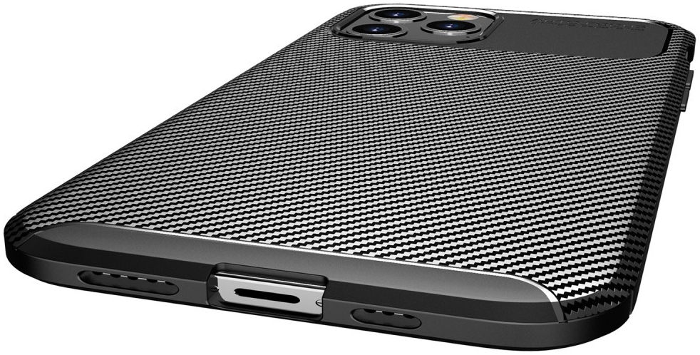 Apple iPhone 12 Pro Max Hoesje Siliconen Carbon Back Cover Zwart afbeelding 11