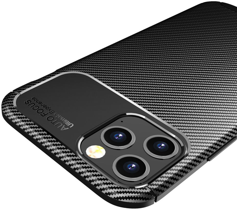 Apple iPhone 12 Pro Max Hoesje Siliconen Carbon Back Cover Zwart afbeelding 15