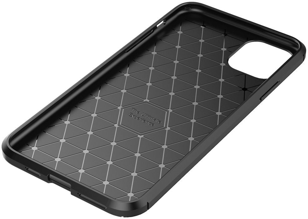 Apple iPhone 12 Pro Max Hoesje Siliconen Carbon Back Cover Zwart afbeelding 8