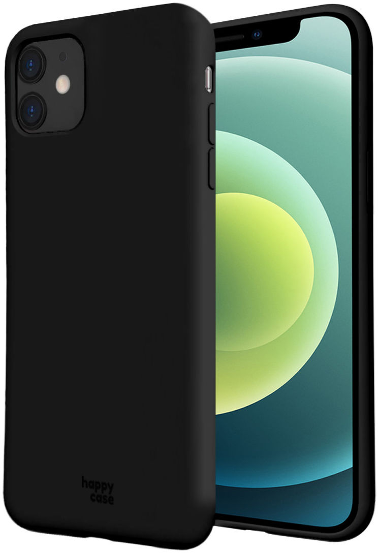 HappyCase Apple iPhone 12 Mini Hoesje Siliconen Back Cover Zwart afbeelding 1